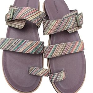 MERRELL Womens Juno Adjustable Buckled Straps Slide Sandals US 9/40 Stripes